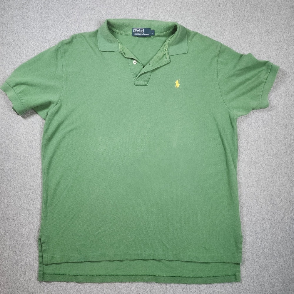 Polo Ralph Lauren Polo Shirt Mens Large Green Good Short Sleeve Pique Pony Logo